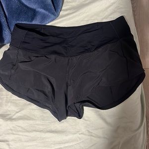 Black lululemon speed up shorts